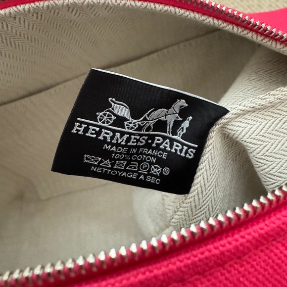 New Hermes Bride-A-Brac Case GM Canvas Hibiscus Pink Pouch Large Model - Picture 5 of 13